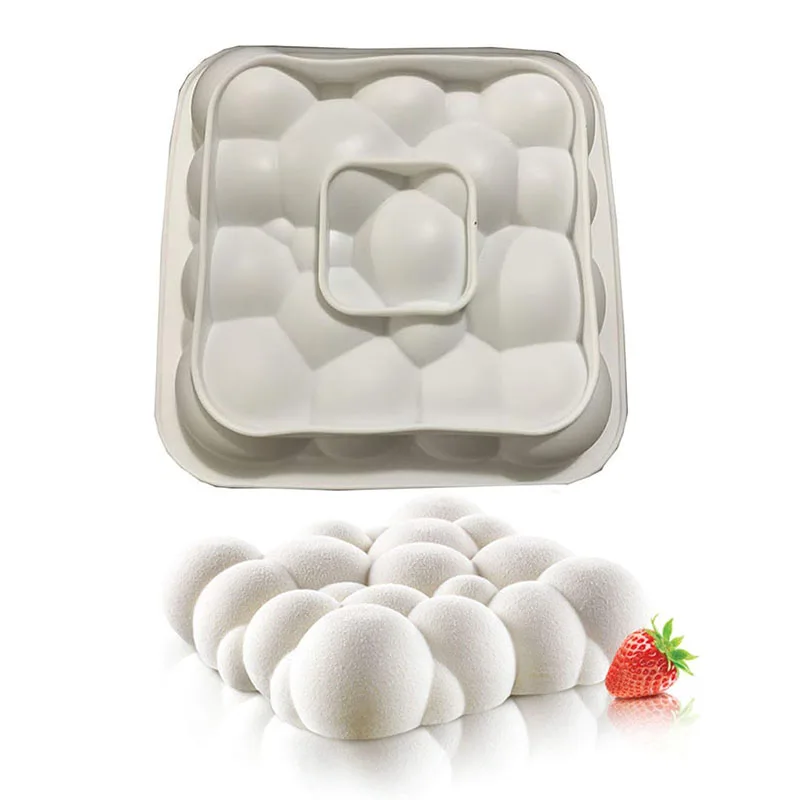 Molde de silicona profesional Sky Cloud, 1600ml, espuma de burbujas 3D, herramientas de repostería para hornear, Chocolate, Brownie, helado, postre de gasa