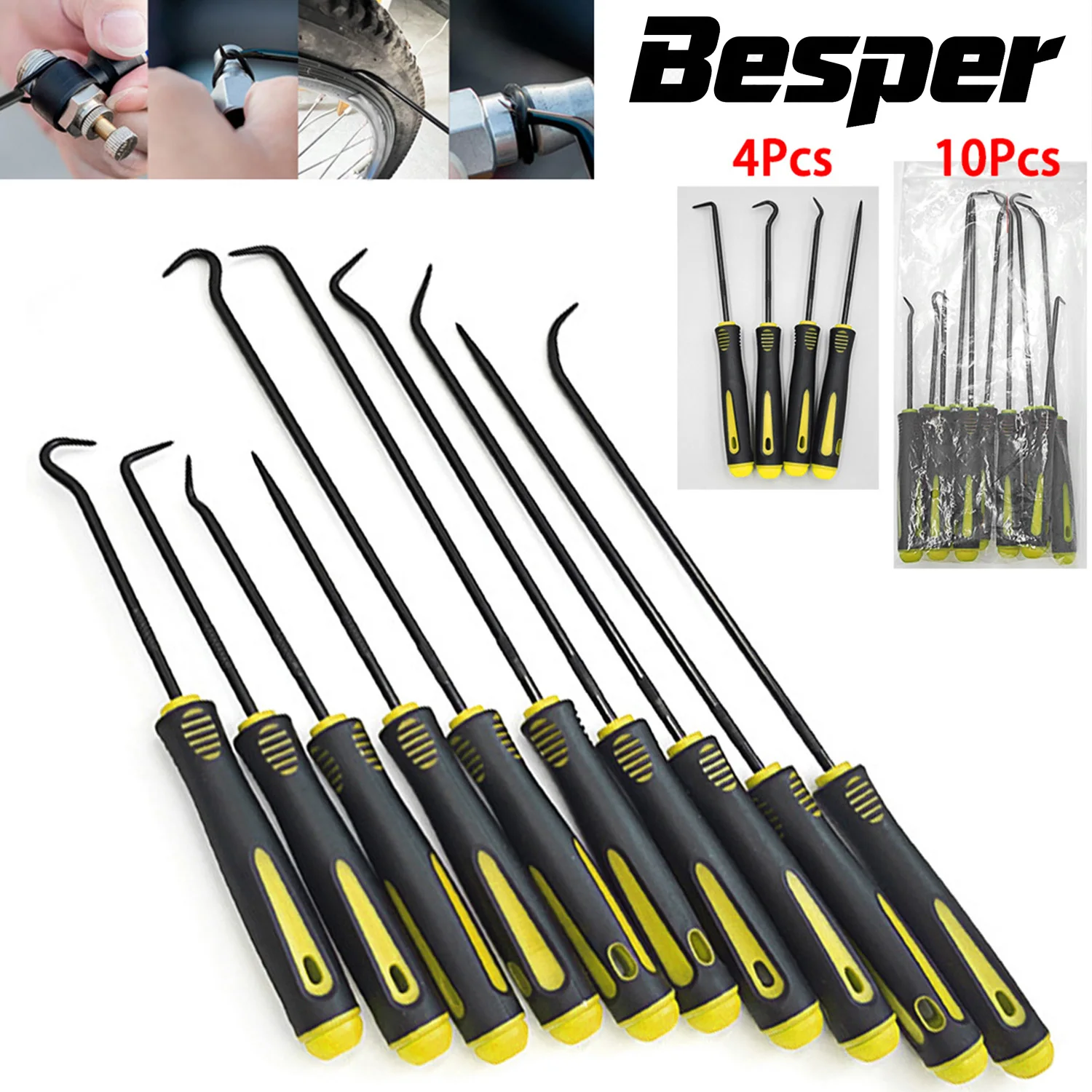 AliExpress NONE ﻿ 10/4PCS Precision Pick Set - Easy Removal Tool for Auto Oil Seals, O-Rings Seal Gasket Pick, Motorcycle, bicycle tire repair