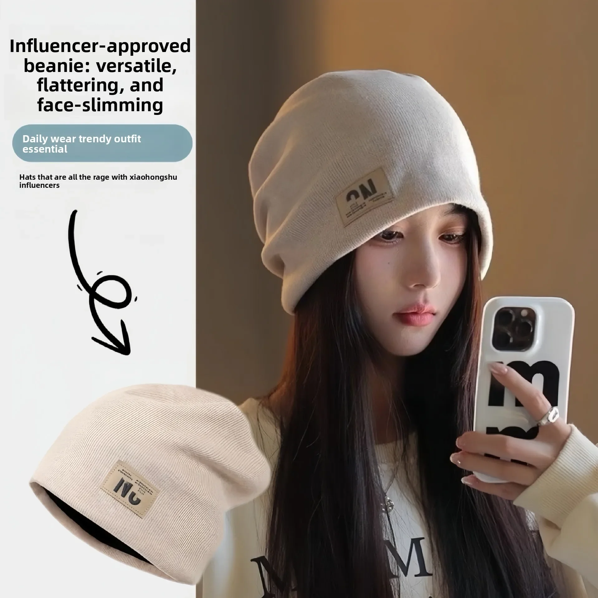 Small Face in Autumn and Winter, Windproof and Cold-proof, Pregnant Women's Wool Hats Warm Stacking Hats, Knitted Hats, Children