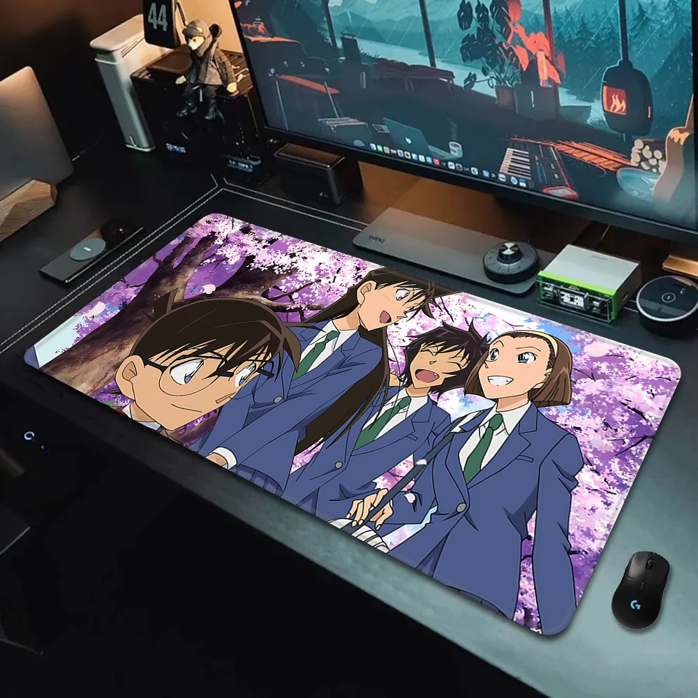 Imagem -03 - Detective Conan Non-slip Mouse Pad Anime Bonito Mousepad Impressão hd Gamers de Computador Bloqueio Borda Teclado pc Mesa Xxl90 x 40cm