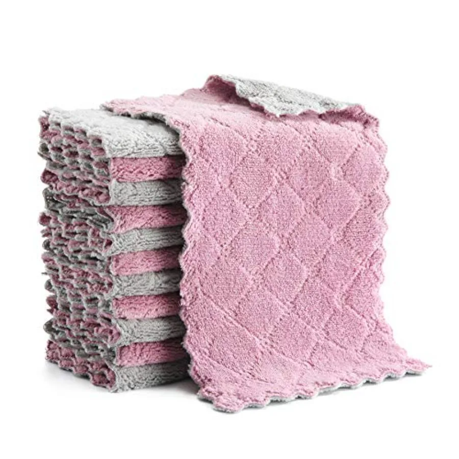 

Microfiber Cleaning Cloth, Kitchen Towels, Double-Sided Microfiber Towel Lint Free Highly Absorbent Multi-Purpose Dust and Dirt