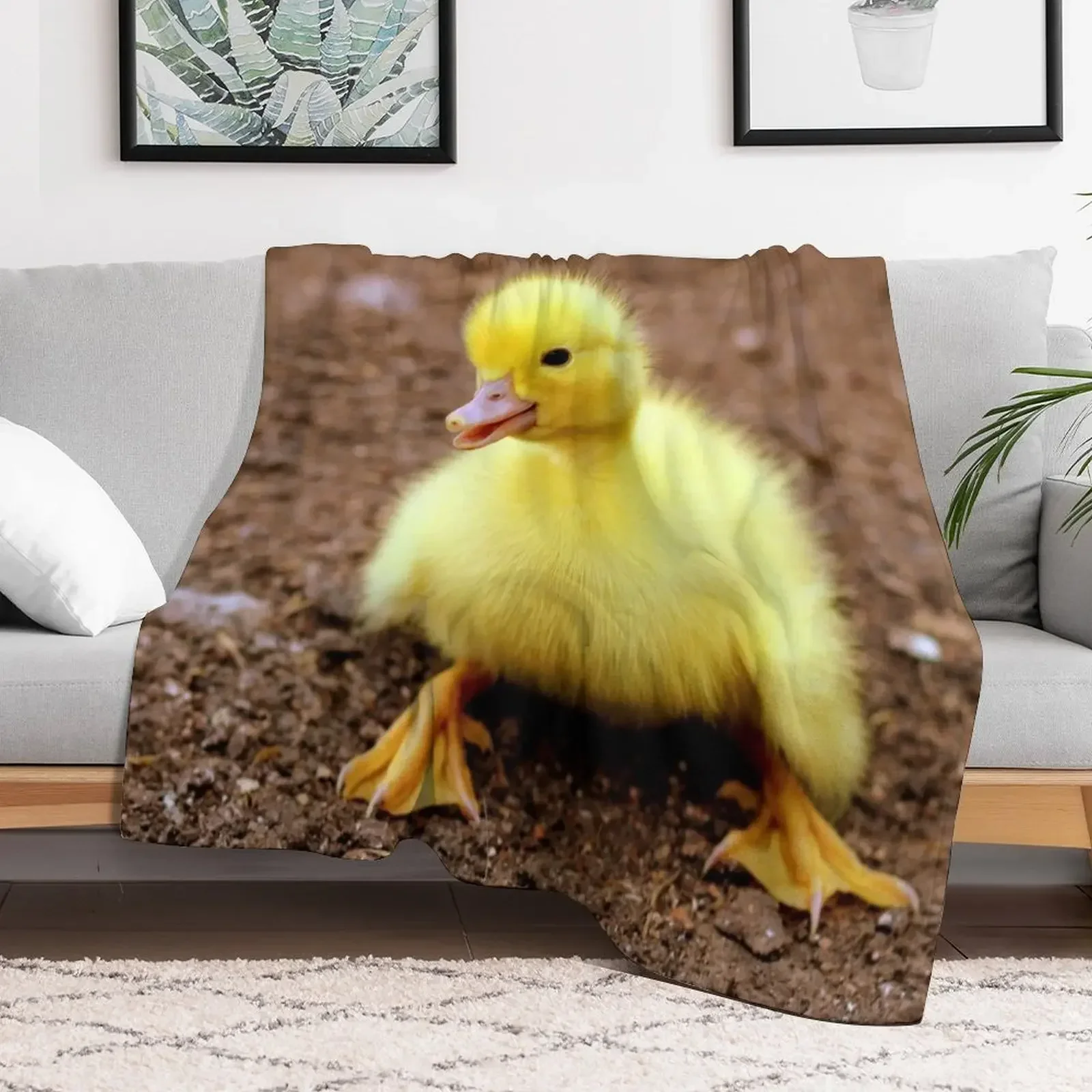 ANIMALS #62 - Adorable Yellow Duckling Throw Blanket Quilt Soft Plush Plaid Luxury Thicken Thermals For Travel Blankets