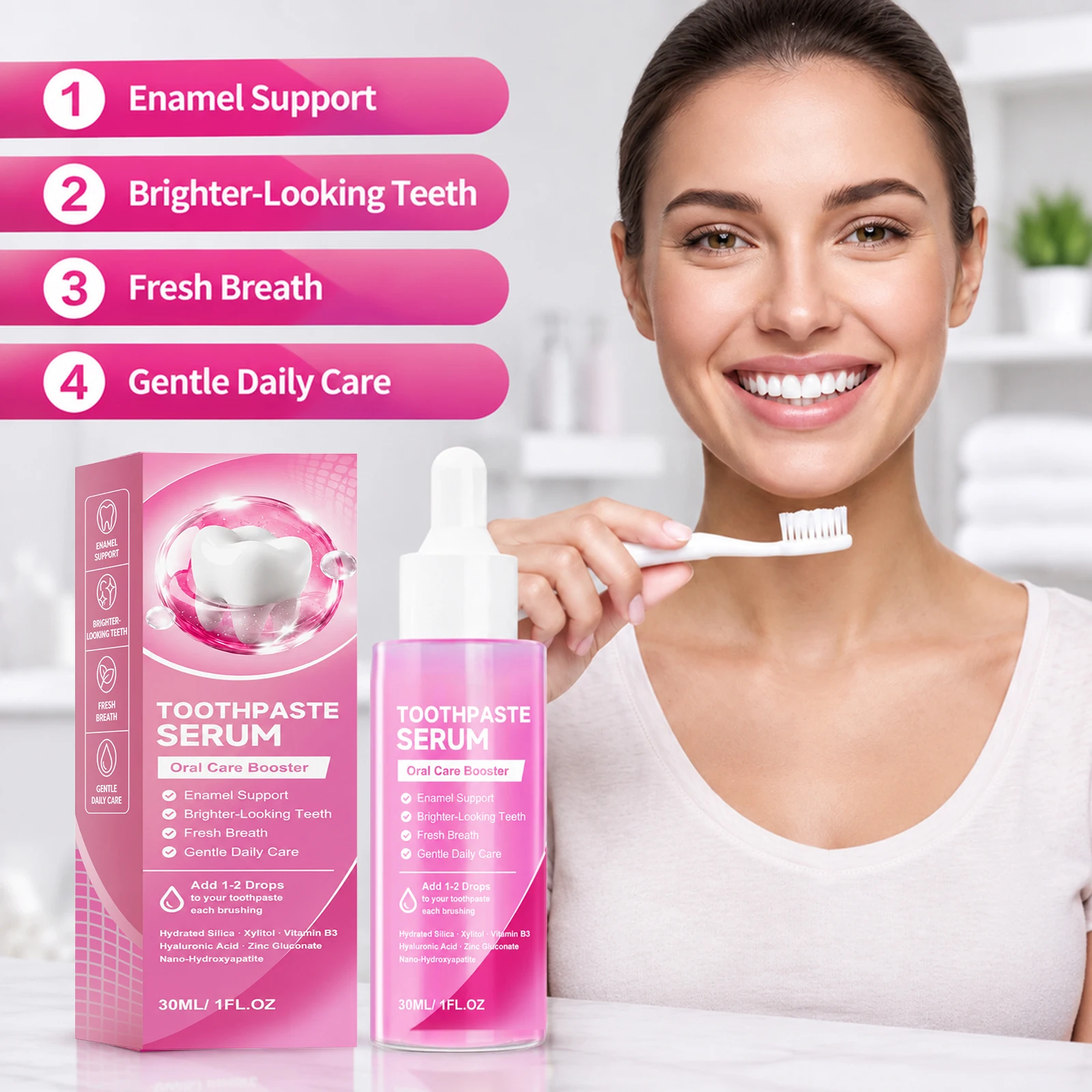 Teeth Whitening Serum - 치약, 미백 세럼, 구강 관리, 입