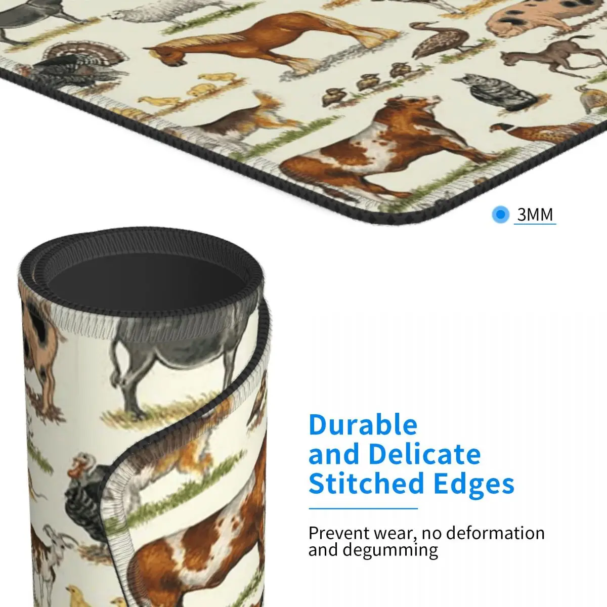 Alfombrilla de ratón para mascotas, diseño de animales de granja, granja, pueblo, teclado de ordenador, alfombrilla para ratón, alfombrilla de escritorio para ordenador portátil, alfombrillas para mesa de oficina