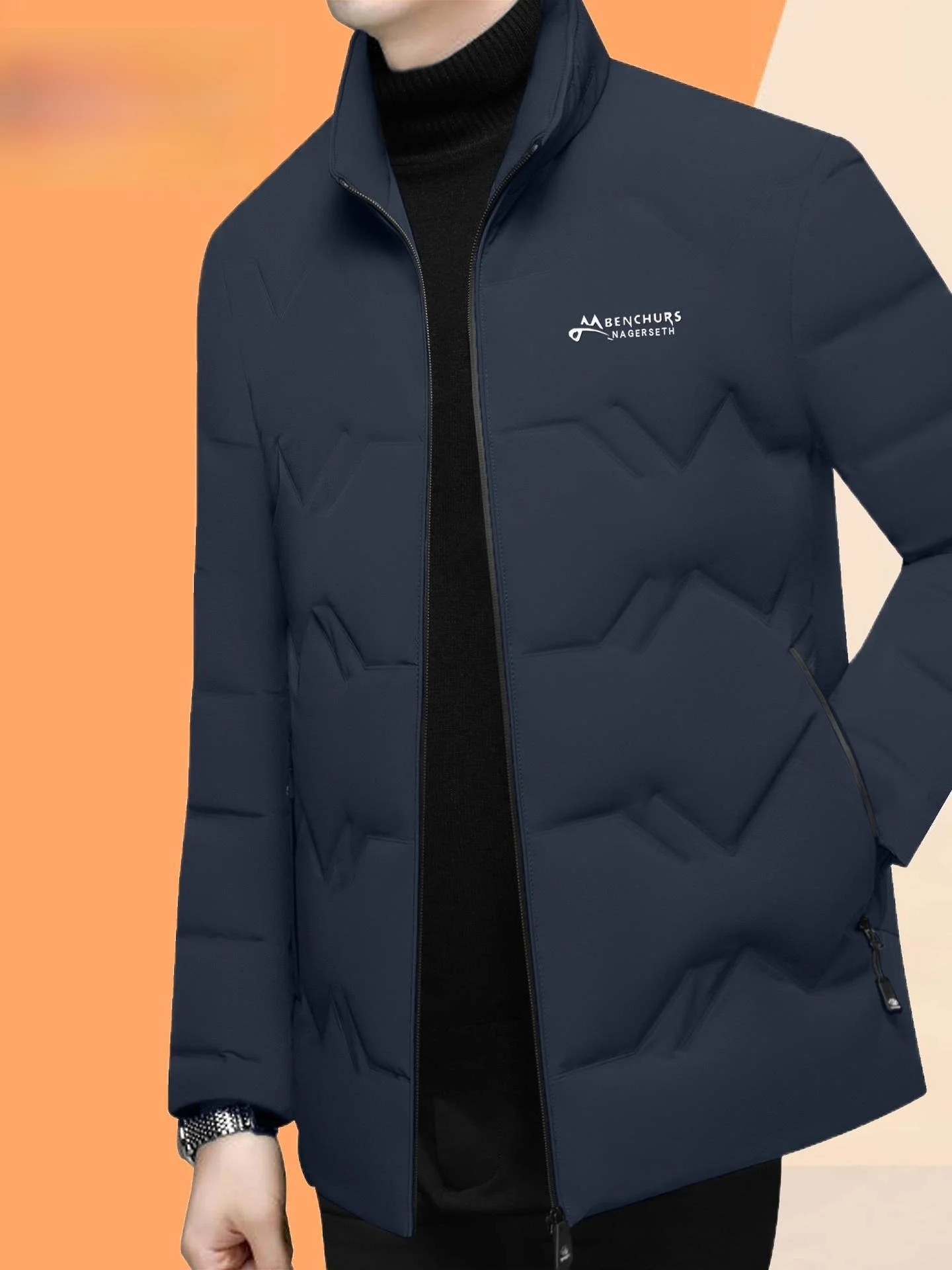 

Men's ort Thiened down Jaet Winter Coat with Hood Slim Fit Casual Wear Comfortable Soft Polyester Fiber White Du down