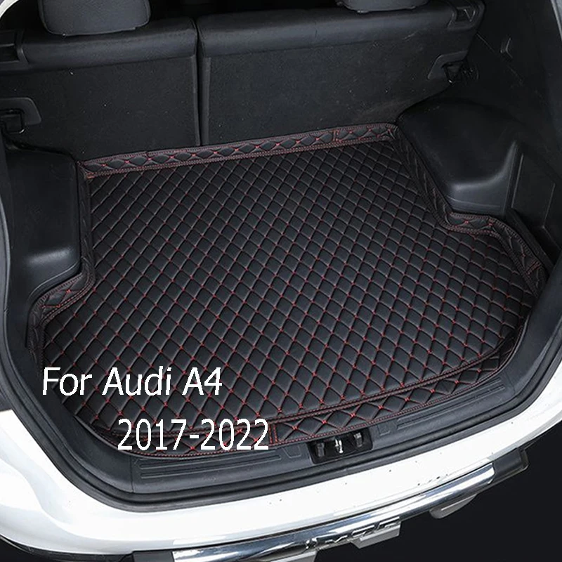 Leather Car Trunk Mat For Audi A4 B9 8W 2017 2018 2019 2020 2021 2022 Sedan A4L Avant Trunk Boot Mat Liner Cargo pad Cargo Liner