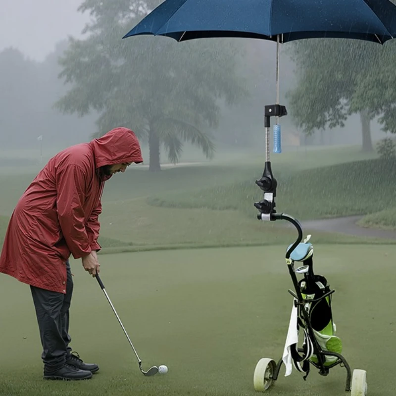 Hipacool 360° Adjustable Umbrella Holder for Golf Trolley Baby Stroller Umbrella Connector Clip to Handlebar Universal Clamp