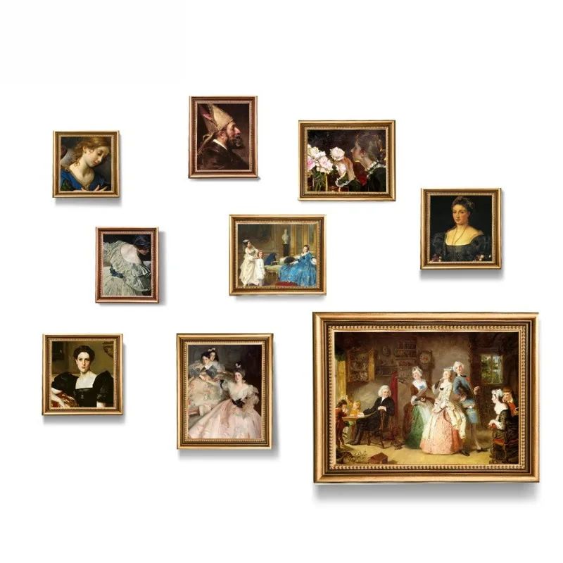 European retro photo wall combination living room