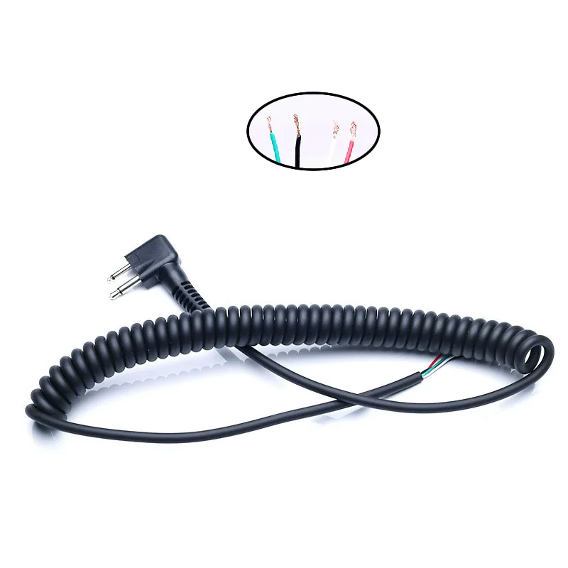 

Walkie Talkie Speaker Mic 2pin 4 Wire DIY Cable Durable Wear Resist Speaker Mic Wire for GP68/88/88S/3188/300 Repair Parts