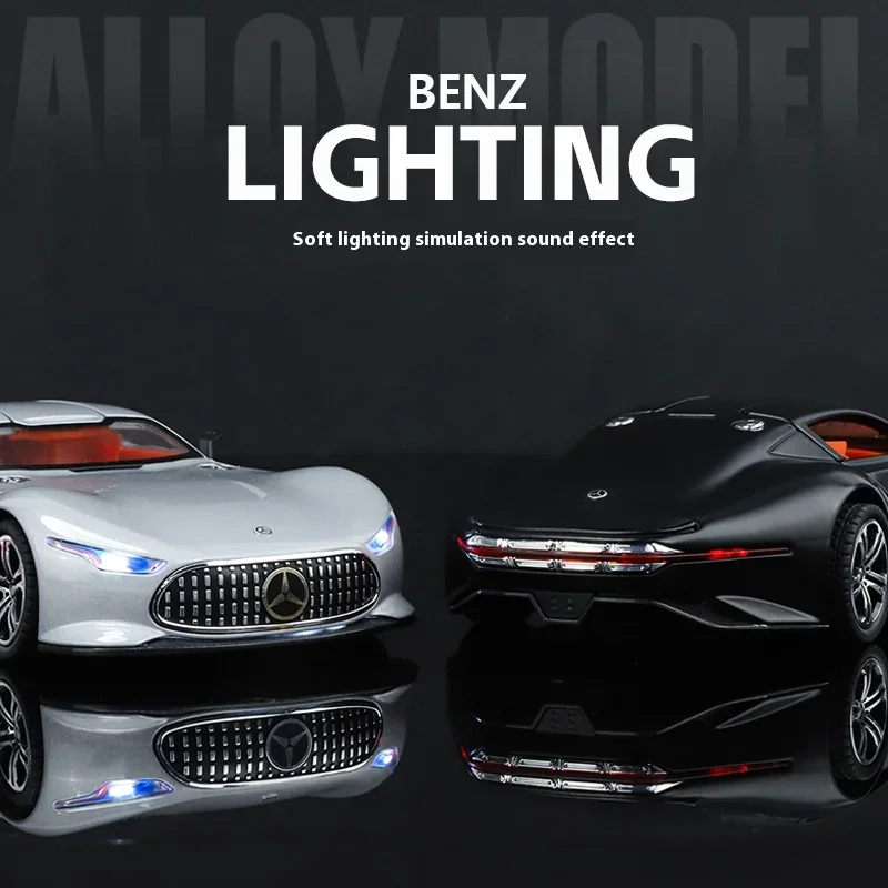 1:24 Mercedes Benz AMG Vision GT New Concept Sport Car Alloy Metal Diecast Car Model Sound & Light Collect Hobby Decoration Gift