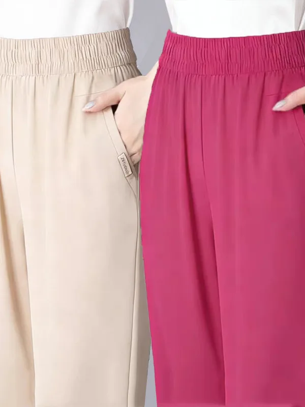 

Ice Silk Loose Harlan Pants Women's Thin Casual Nine Points Summer New Style Mom's Trendy Loose Cucumber Pants High Waist Ela...