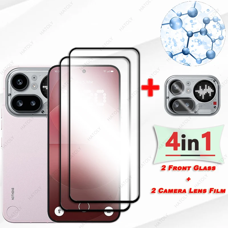 

For Nothing Phone 4a Pro Glass Screen Protector For Nothing Phone 4a Pro 5G Black Edge Protective Film Camera Lens Protector