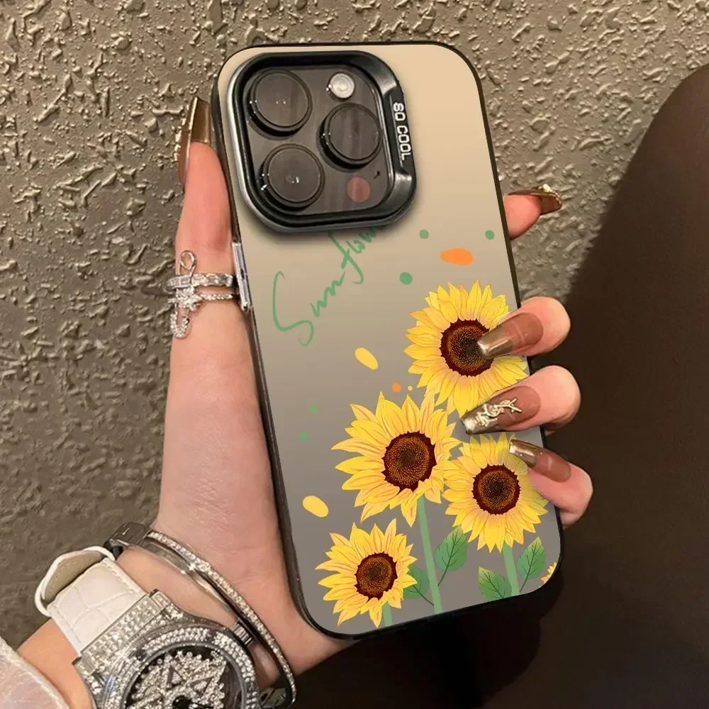 For Vivo V25 5G V25E Global X80 Lite Luxury Sunflower Silver IMD Case For Vivo X80Lite Fashion Tulip Flower Cactus Pattern Cover