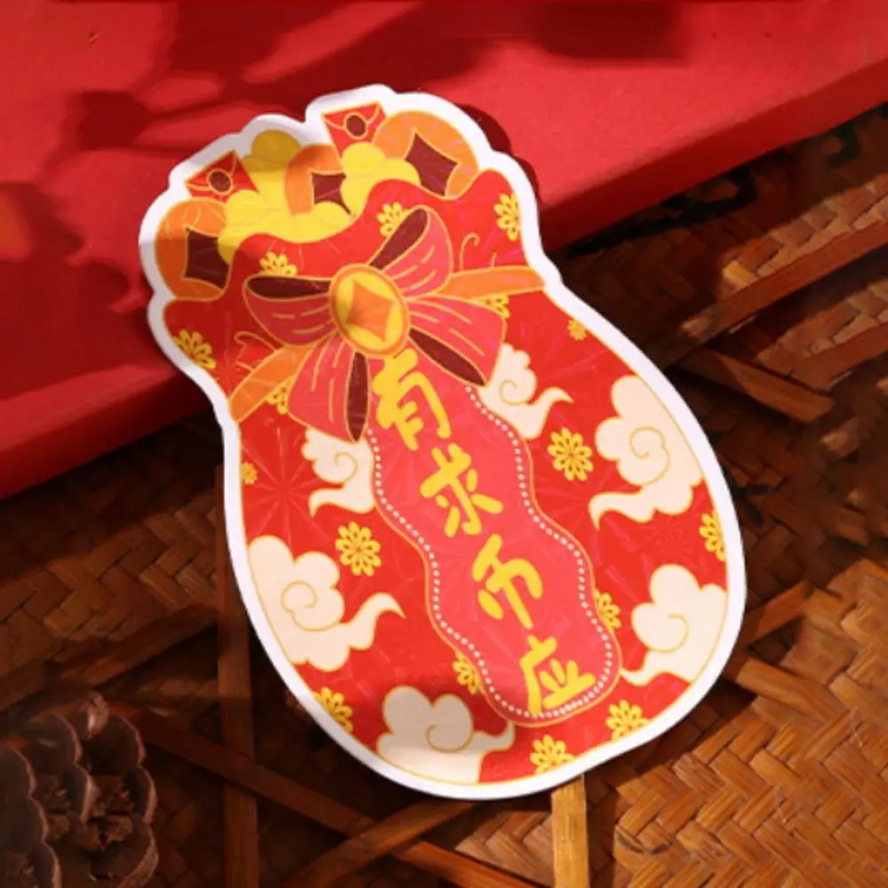 6pcs/set Traditional Decorative Lucky Bag Red Envelope Snake Year Glint Blessing Hongbao Paper Chinese Style Red Pocket Bonus