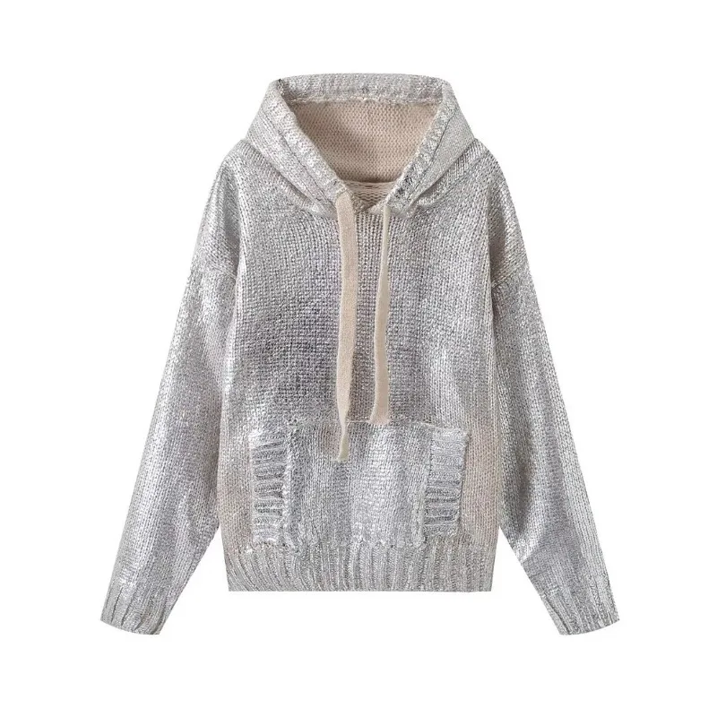 Fashion Hooded Sweaters for Women Autumn Winter Causal Long Sleeve Knit Pullover Elegant Office Ladies Loose Jumpers