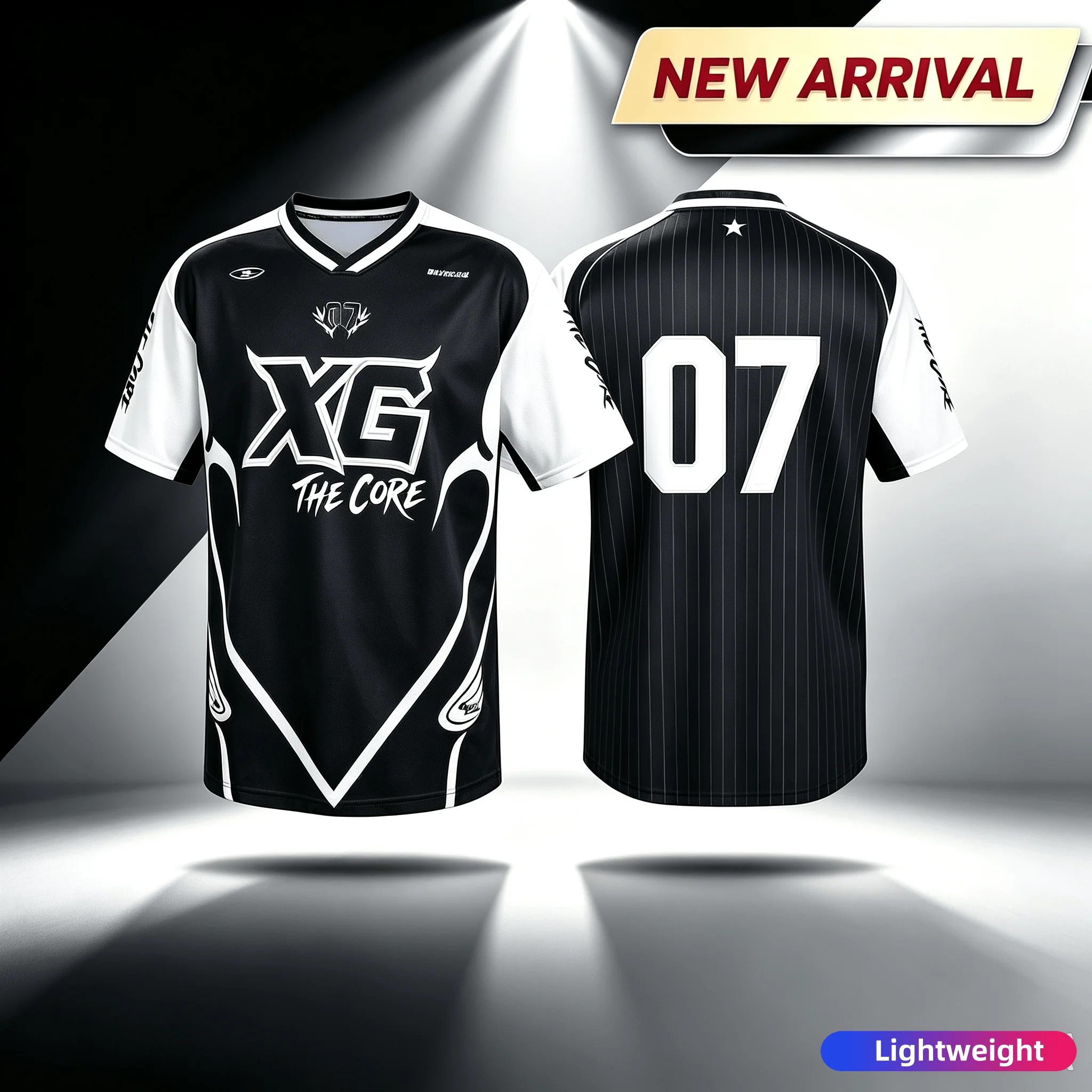 Vintage Pinstripe XG The Core No.07 Baseball-Trikot Atmungsaktives Sport-T-Shirt Familien-Set Eltern-Kind-Fans Uniform Mode 26 – Detail 2