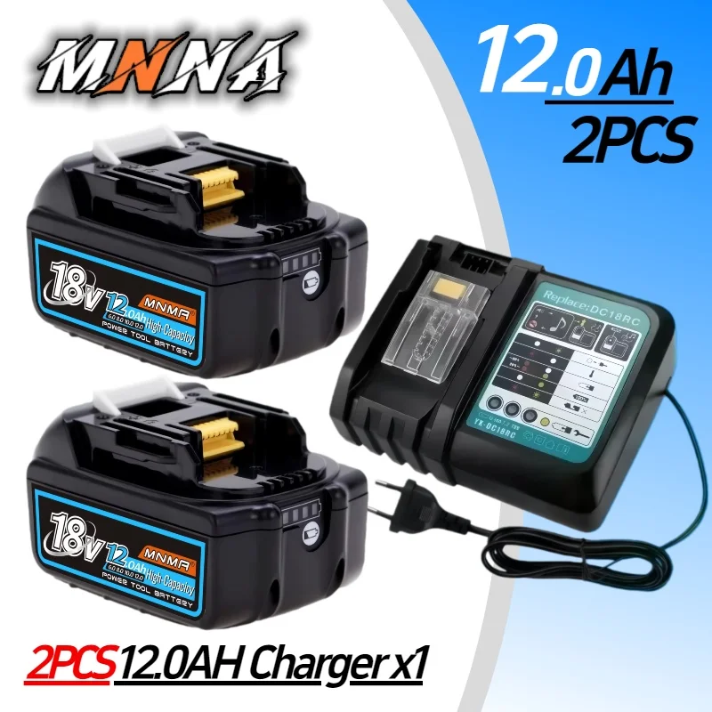 

New 18V 10Ah/12Ah Power tool Battery for Makita 18V battery, MNMA for 18V DGA404 DTW700 DHR202 DJV182 DDF487 DTD172 DHP489 tools