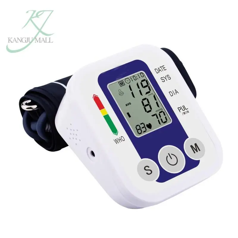 

English Broadcast Upper Arm Blood Pressure Monitor Pulse Gauge Meter Bp Heart Beat Rate Tonometer Digital Lcd Sphygmomanometer