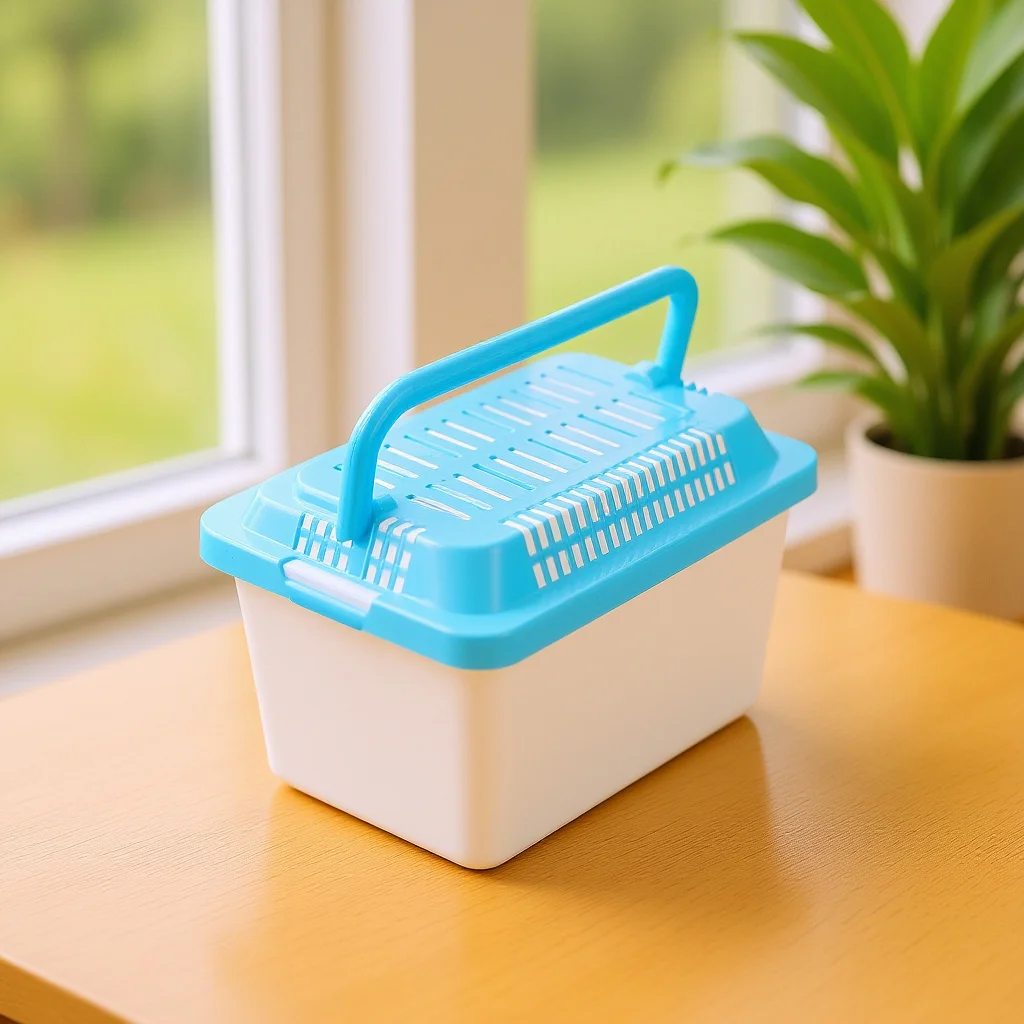 خزان السلحفاة المحمول لحوض السمك بتصميم مدمج وخفيف الوزن مثالي للسفر وتغذية موئل الزواحف وصندوق المعيشة على شكل سمكة ذهبية