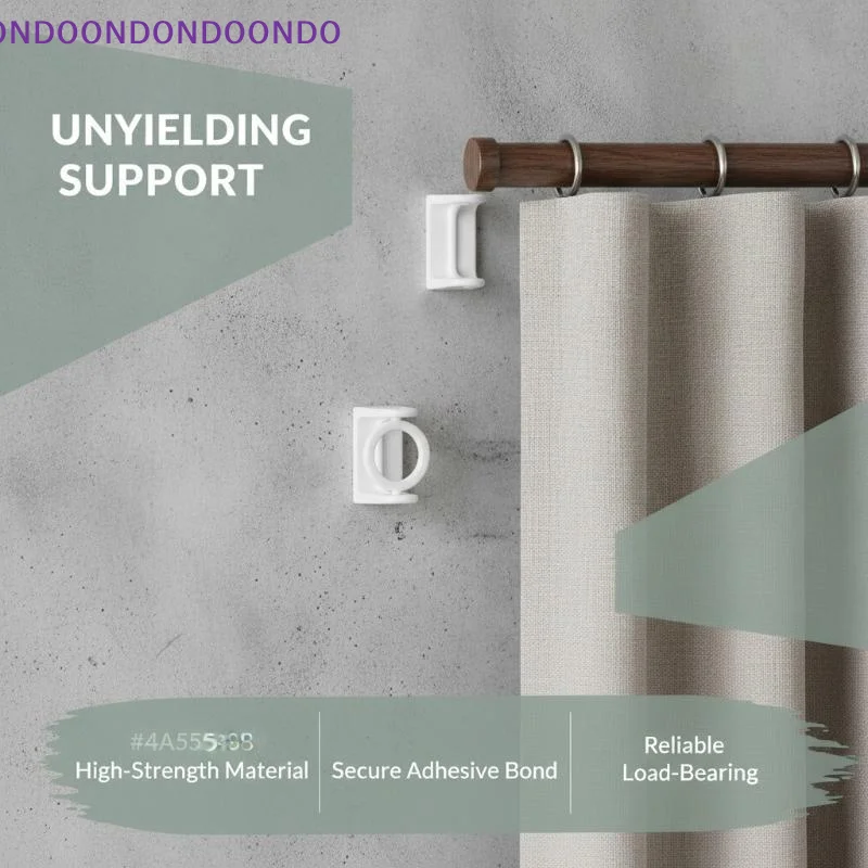 Self Adhesive Curtain Rod Holder 2PCS 360° Rotation Damage Free Mounting for Living Room Decor Curtain Rod