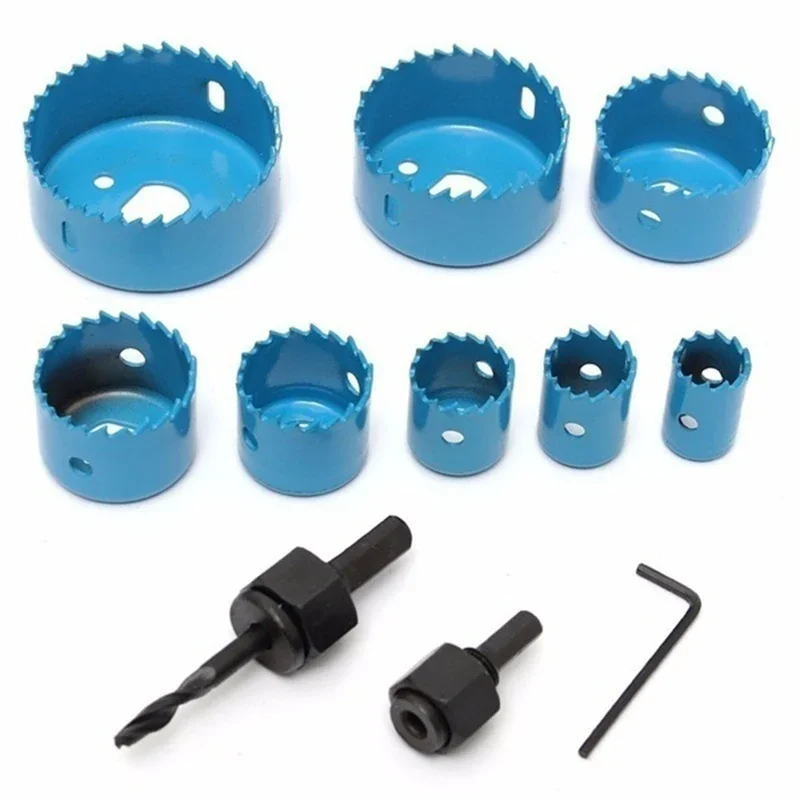 11pcs/set Hole Saw Cutting Set Kit Tools 19-64mm Wood Metal Alloys Circular Round with Case