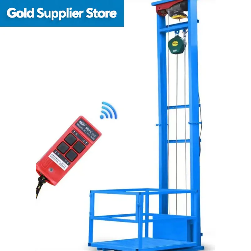 Lifting And Handling Artifacts Small Lift Electric Track Automatic Lifting Platform Mobile Freight Elevator Attic Warehouse