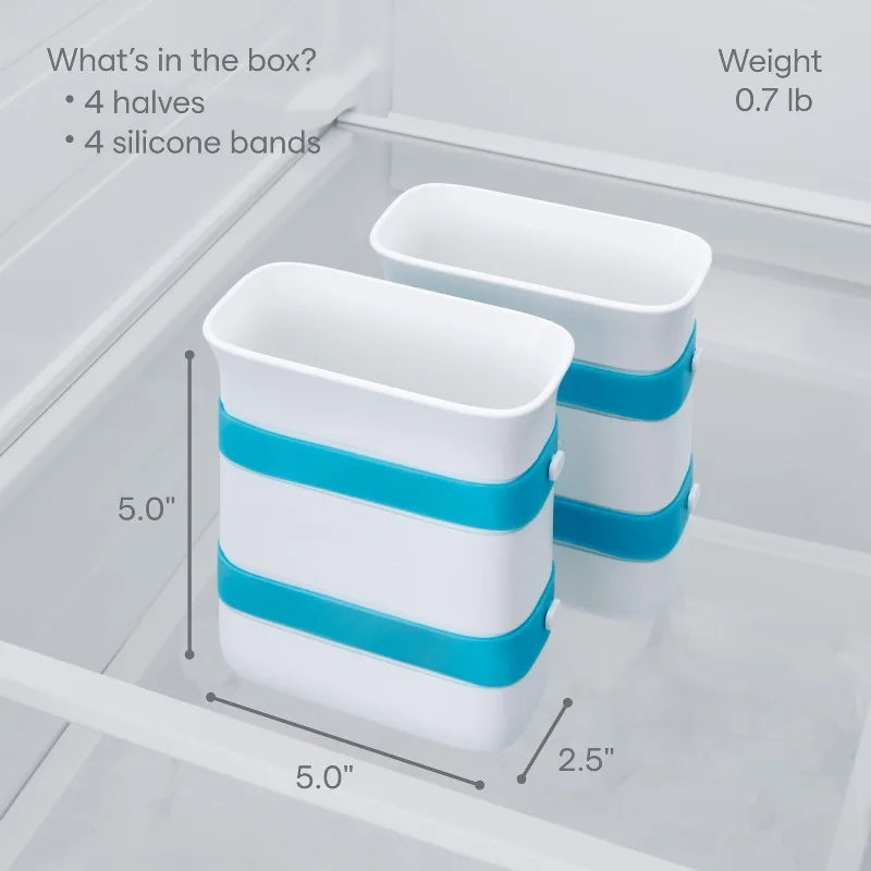 2pcs Food Freezer Container Molds Ice Cube Trays for Soup Broth Sauce Butter Freeze Up Food Block Maker for Meal Prep