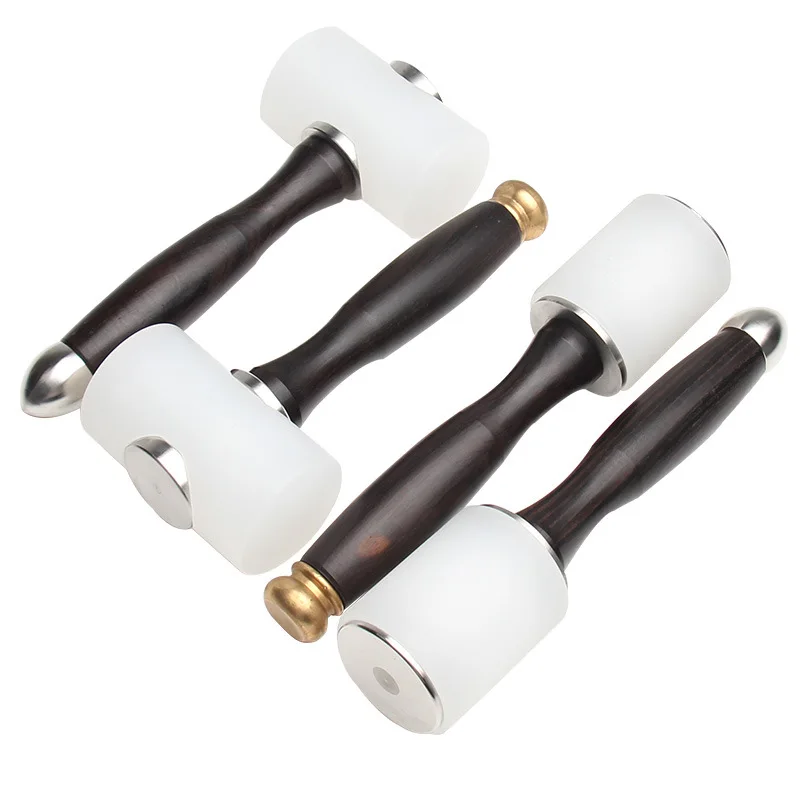 Leather Tool HandmadeSandalwood Handle Leather Carving Hammer Installation  Multi-specification Selection Diy Printing Hammer