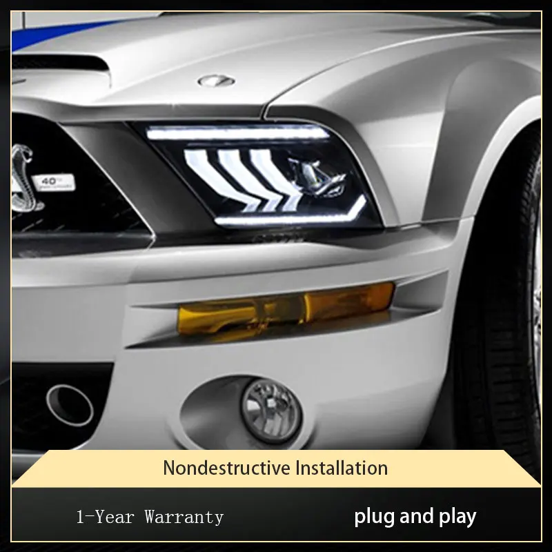 

Car Lights For Ford Mustang 2005-2009 LED Headlights Assembly Upgrade Projector Lens DRL Bi Xenon Signal Lamp Accessories