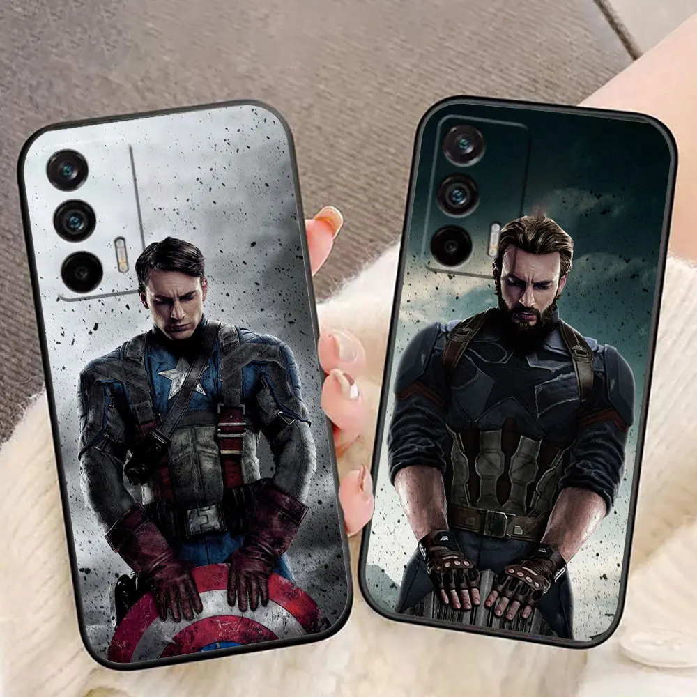 Marvel Captain America Phone Case For Realme C11 C15 C20 C21 C21Y C30 C30S C33 C35 C53 C55 C63 C65 GT NEO 2 X50 Case Funda Capa