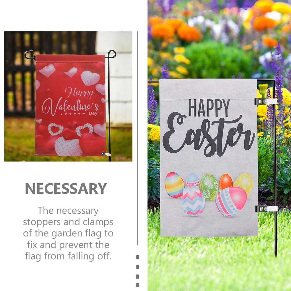 

1Set Garden Flag Anti- Strong Lightweight Clamp for Secure Flag Fixing Outdoor Yard Decorative Solution