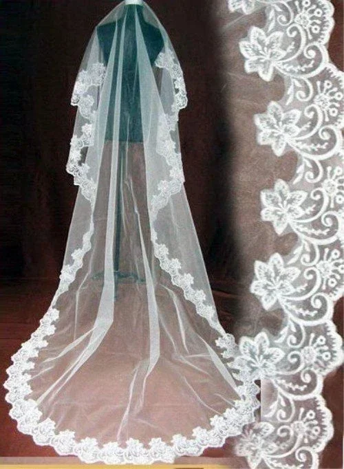 Affordable Wedding Bridal 3 Meters One Layer Veil Ivory/White Elegant Accessories Velos De Novia Voile De Mariee