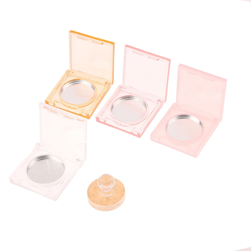 علبة كريم عطر مربعة أحمر الخدود هايلايت كونسيلر علبة فارغة مع لوحة ألومنيوم حاوية مستحضرات تجميل بلاستيكية حافظة مكياج شفافة #4