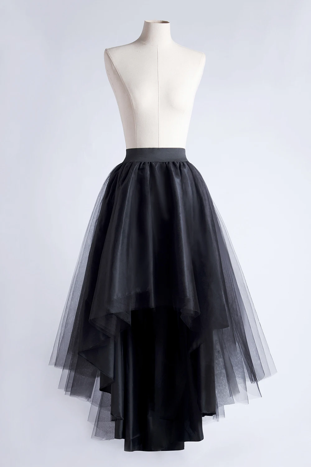 Black 3 Layer Tulle Skirt High-Low Tiered Underskirt Tutu Skirts Petticoat Wedding Bridal Accessories Pettycoats For Women 2022