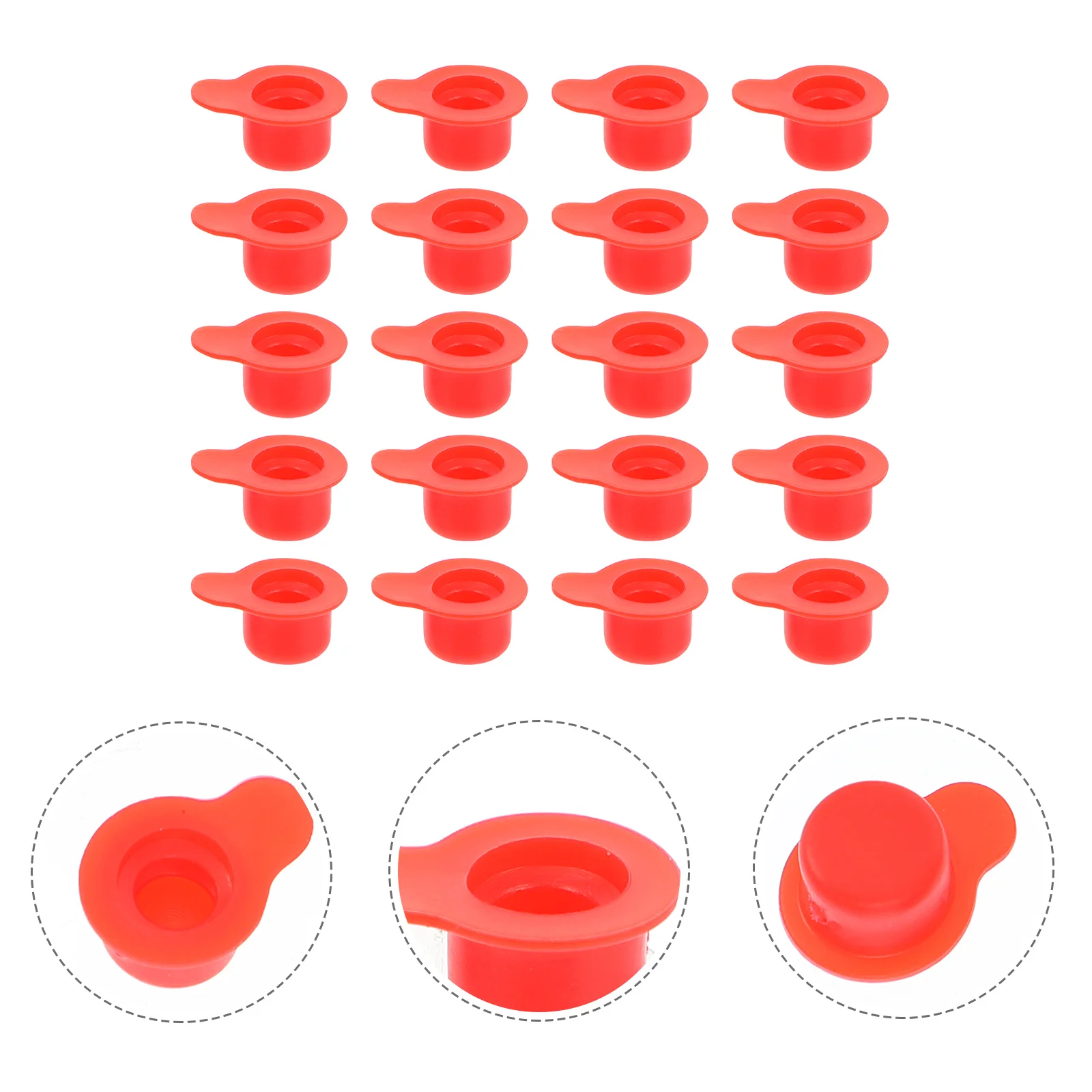 

200Pcs Rubber Dust Plugs Red Silicone Cylinder Caps Internal Thread Protective Hole Plugs Oil Proof Waterproof Anti Aging