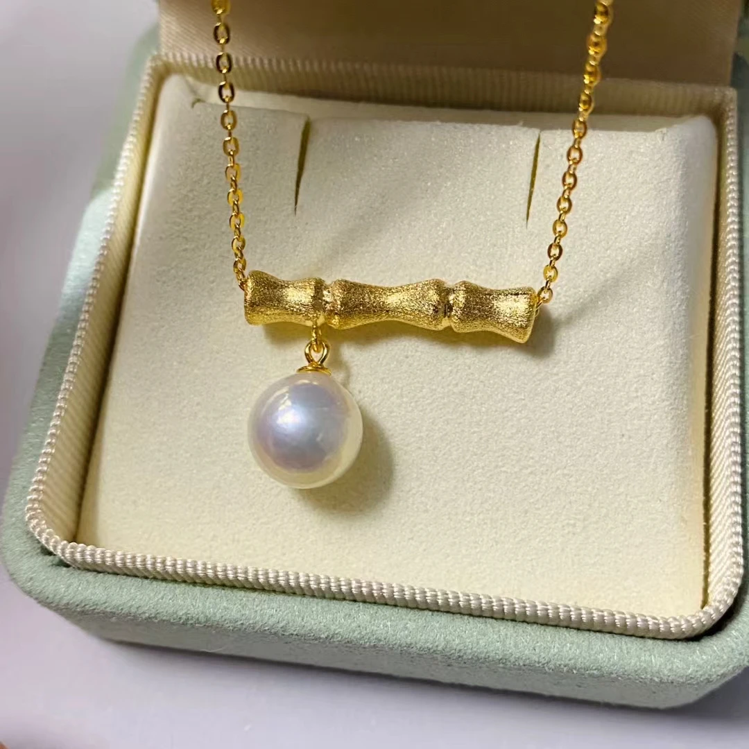 S925 Sterling Silver Necklace Findings Jewelry Base Settings Mountings Parts Mounts for 10-11mm Pearls Stones 5pcs/lot