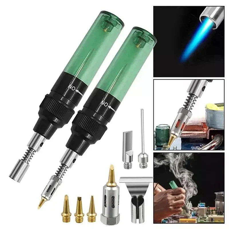 Portable Soldering Iron Kit 1300 Celsius Welding Pen Burner Blow Torch Gas Soldering Iron Cordless Butane Tip Tool