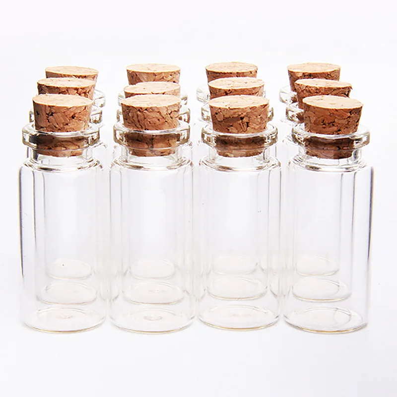 ABVJ-20 Pcs Vials Bottles Mini Glass Bottle With Cork Stopper Wish Bottles, For Weddings, Creations And Decorations(10Ml )