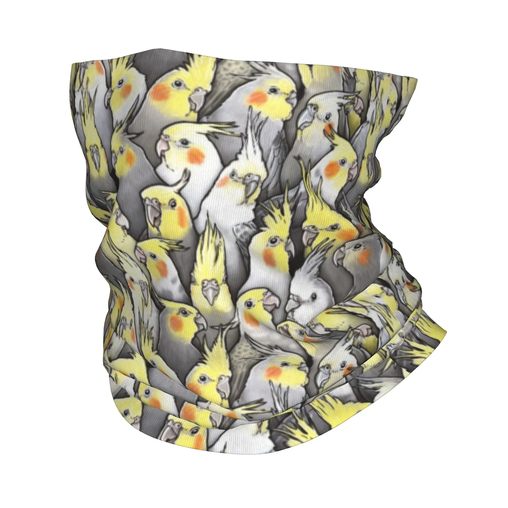Custom Funny Cockatiels Galore Bandana Neck Gaiter UV Protection Face Scarf Cover Women Men Parrot Birds Headband Tube Balaclava