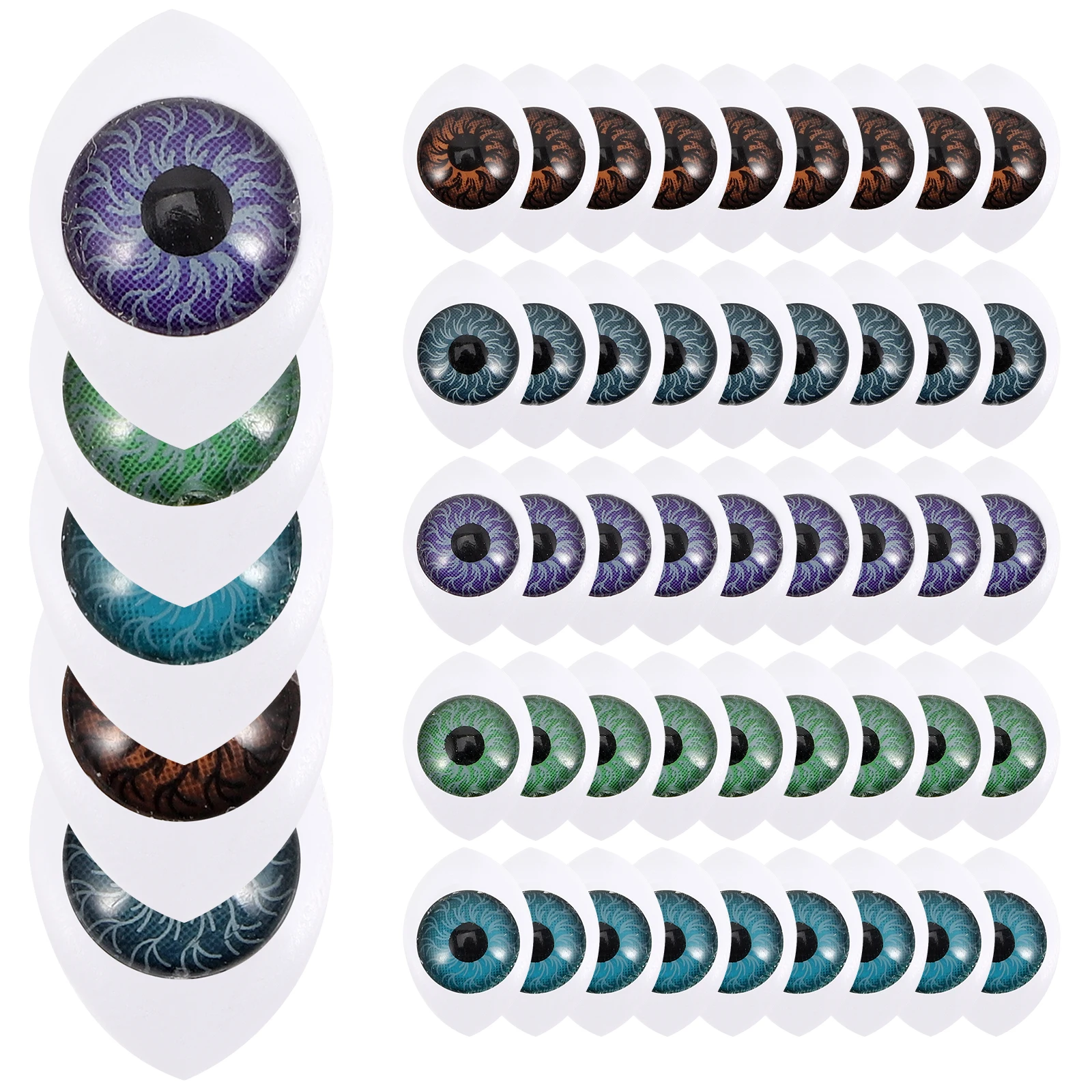 

50 Pcs Evil Eye Charms DIY Eyeball Accessories Blue Purple Cyan Green Brown Resin Pendant Supplies Necklace Bracelet Craft Decor