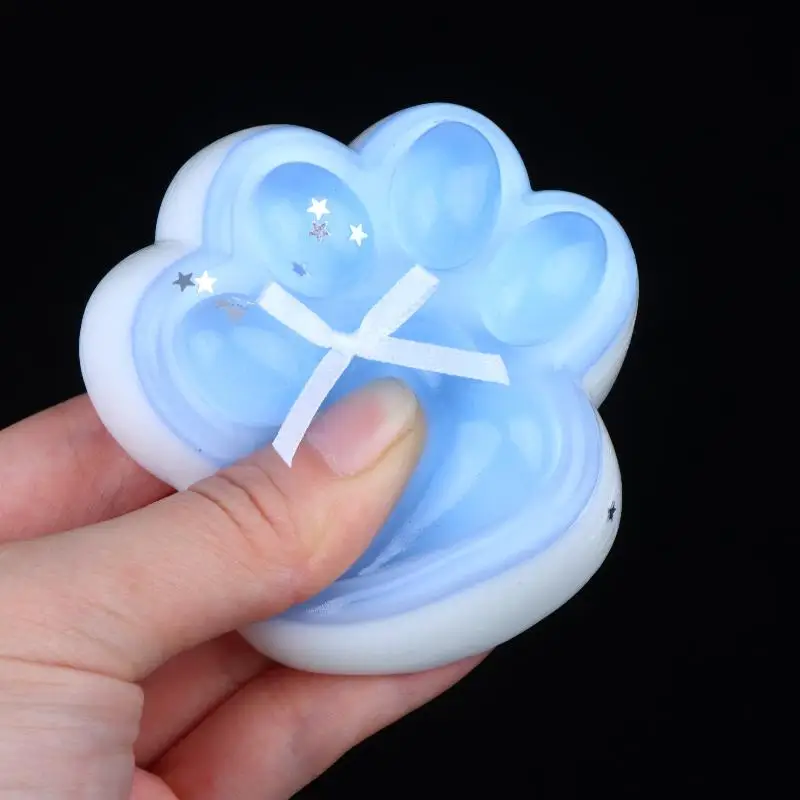Cute Soft Squeeze Cat Paw Toy  Stress Relief Fidget Toy Non-toxic Decompression Gift for Adults Kids Travel Office Use