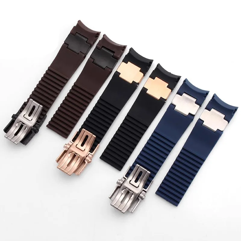 For Ulysse Nardin High Quality Silicone Rubber Watch Band 263 DIVER Curved End Strap 22mm Waterproof Belt Watch Bracelets