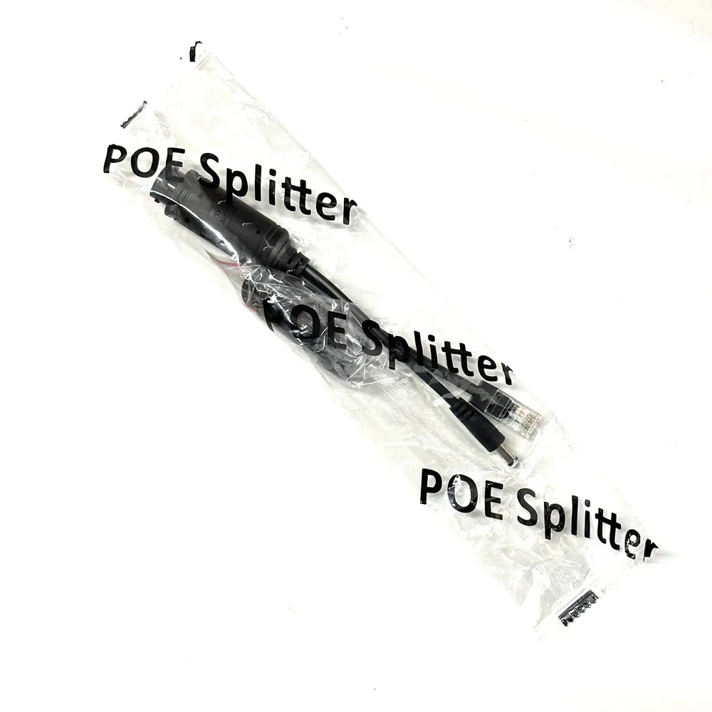 كابل محول POE مقاوم للماء 48 فولت إلى 12 فولت PoE الفاصل RJ45 وموصلات تيار مستمر حاقن POE خارجي لكاميرات IP الأمنية