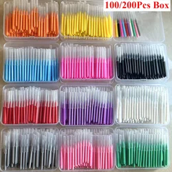 100/200Pcsbox Interdental Brushes Health Care Tooth Escova Interdental Cleaners Orthodontic Dental Teeth Brush Oral Hygiene Tool