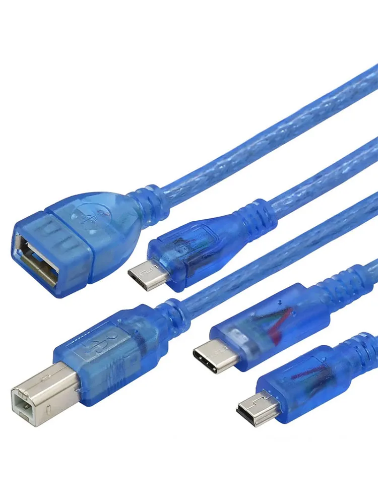 Câble de données USB bleu pour imprimante Aarduno 2560 Due Por Micro Mini USB vers UNO/MICRO DUE/MINI NANO/TYPE-C