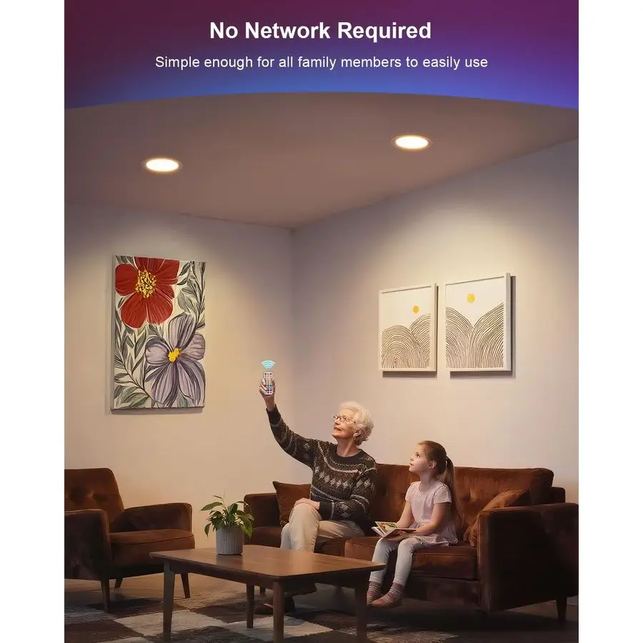 إضاءة مجوفة 6 بوصة RGBCW أضواء سقف مجوفة 16 وات 1500 لومن مع صندوق وصلات أمبير وجهاز تحكم عن بعد LED Di #5