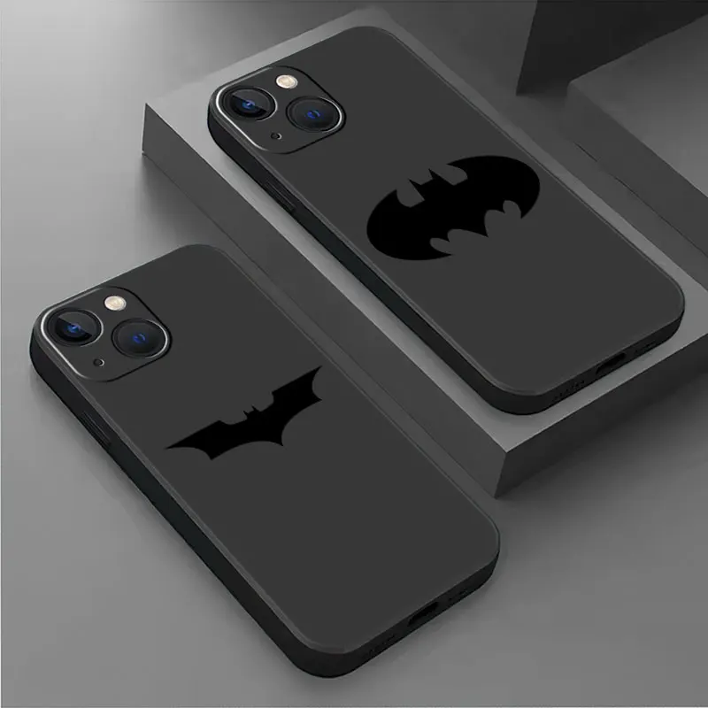 Marvel Batman Case For iPhone 15 Plus 14 13 Pro Max 12 Mini 11 X XS XR 7 8 8Plus Black Soft Phone Coque