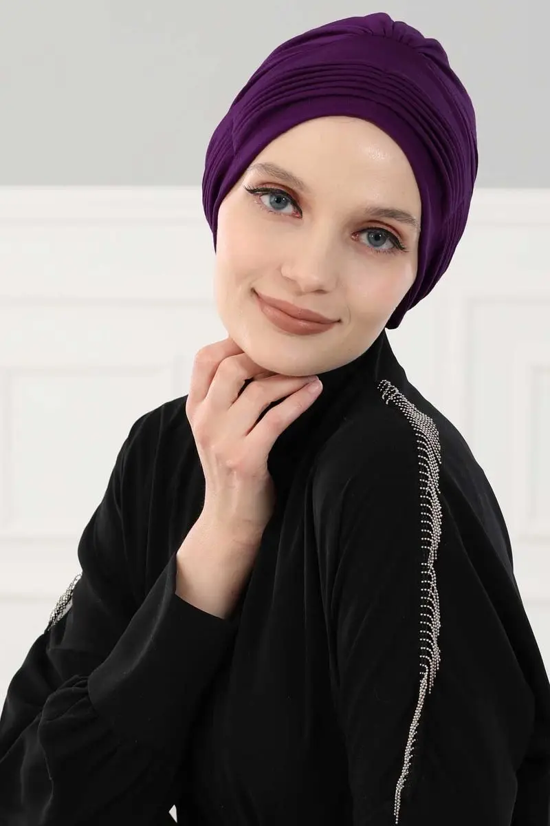 osso penteado plissado roxo