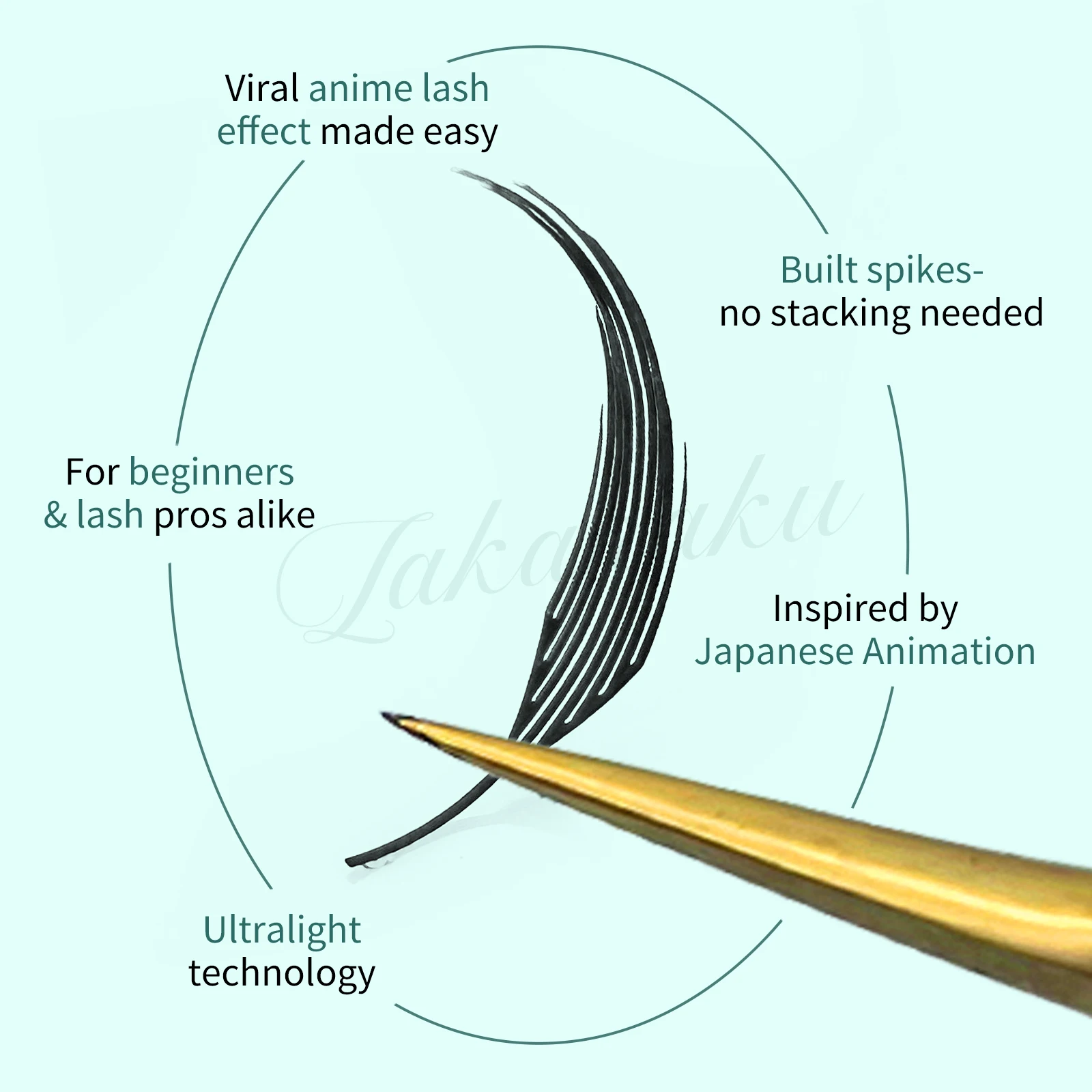 LAKANAKU cils Spire préfabriqués pointes de tour d'anime Ultra léger pointes d'anime imprimées en 3D Extensions de cils de bande dessinée Manga Lash