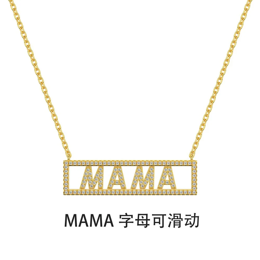 New S925 Sterling Silver Collarbone Chain for MAMA's Mother's Day Gift, Fully Inlaid with Niche Fashion and Simple Personality